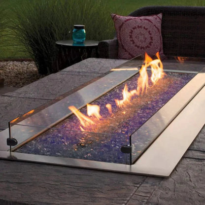 Tall Wind Deflector Glass for Carol Rose 48" Linear Fire Pit -  WG484LT