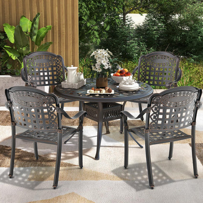 Tangkula Set of 2 Cast Aluminum Patio Dining Chairs - 2*NP11299CP-2