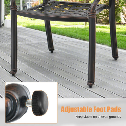 Tangkula Set of 2 Cast Aluminum Patio Dining Chairs - 2*NP11299CP-2