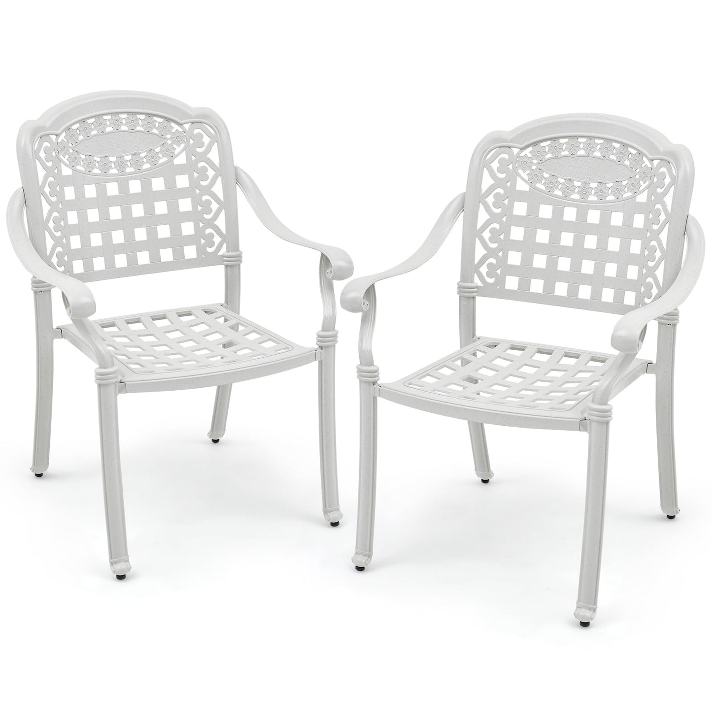 Tangkula Set of 2 Cast Aluminum Patio Dining Chairs - 2*NP11299CP-2