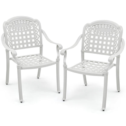 Tangkula Set of 2 Cast Aluminum Patio Dining Chairs - 2*NP11299CP-2