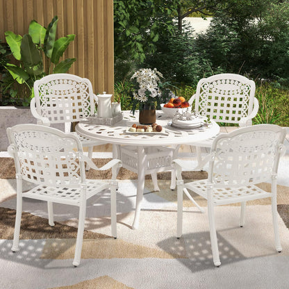 Tangkula Set of 2 Cast Aluminum Patio Dining Chairs - 2*NP11299CP-2