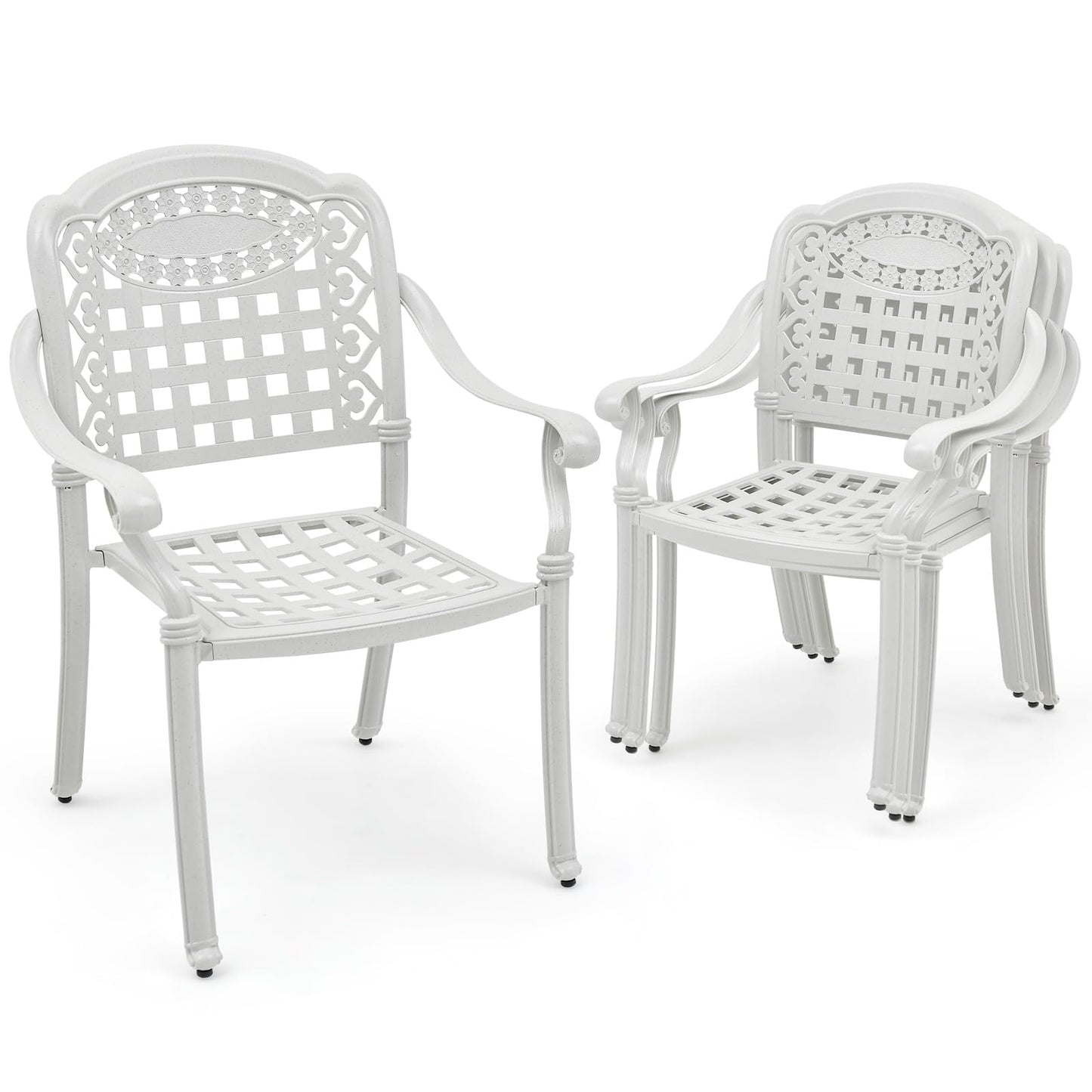 Tangkula Set of 2 Cast Aluminum Patio Dining Chairs - 2*NP11299CP-2