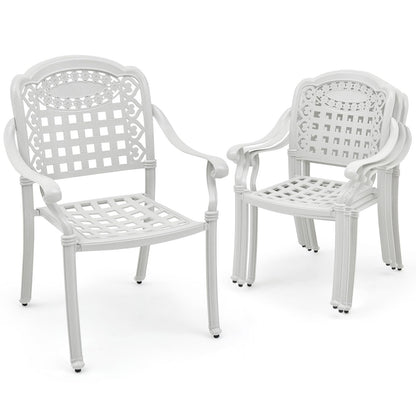 Tangkula Set of 2 Cast Aluminum Patio Dining Chairs - 2*NP11299CP-2