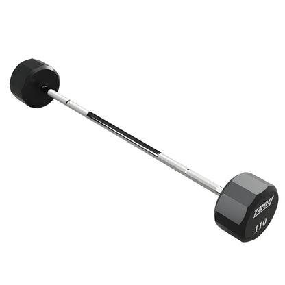 Troy 12-Sided Urethane Straight Barbell Set with Rack - COMMPAC-TSBU110