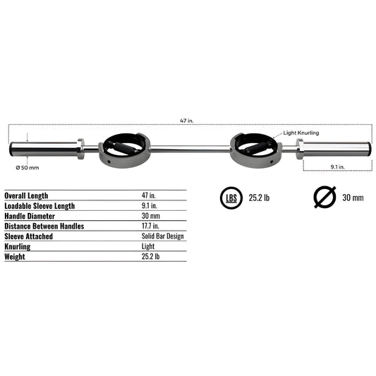 Troy Supra 47" Olympic Curl Bar - SBCB-47