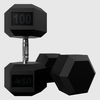 USA by Troy HD-R Rubber Hex Dumbbells - (2) HD-003R