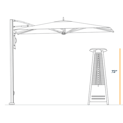 Paragon Outdoor Boost Flame Tower Heater, 72.5”, 42,000 BTU - Backyard Provider
