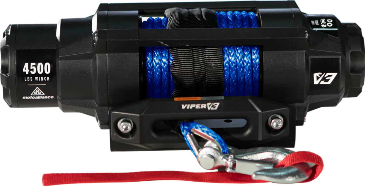MotoAlliance Viper UTV Winch V3 Wide Spool 4500lbs New - V34500SE_BL