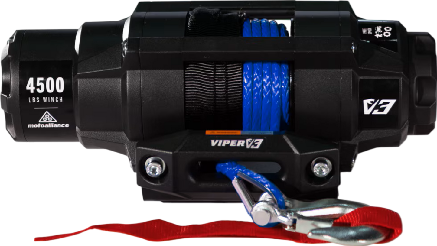 MotoAlliance Viper UTV Winch V3 Standard Spool 4500lbs New - V34500_BL