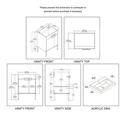 Blossom Bari 24″ Bathroom Vanity - V8030 24 01 CH - Backyard Provider