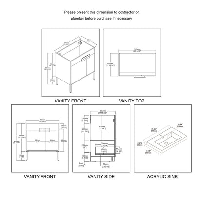 Blossom Bari 30″ Bathroom Vanity - V8030 30 01 CH - Backyard Provider
