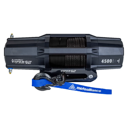 MotoAlliance Viper V2 ATV/UTV Winch Wide Spool 4500lbs New - VT4500SE_BL
