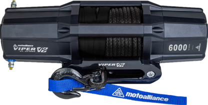 MotoAlliance Viper V2 ATV/UTV Winch Wide Spool 6000lbs New - VT6000SE_BK