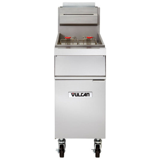 Vulcan 1GR85M-2 85-90 lb. Liquid Propane Gss Floor Fryer - 150,000 BTU - 1GR85M-2