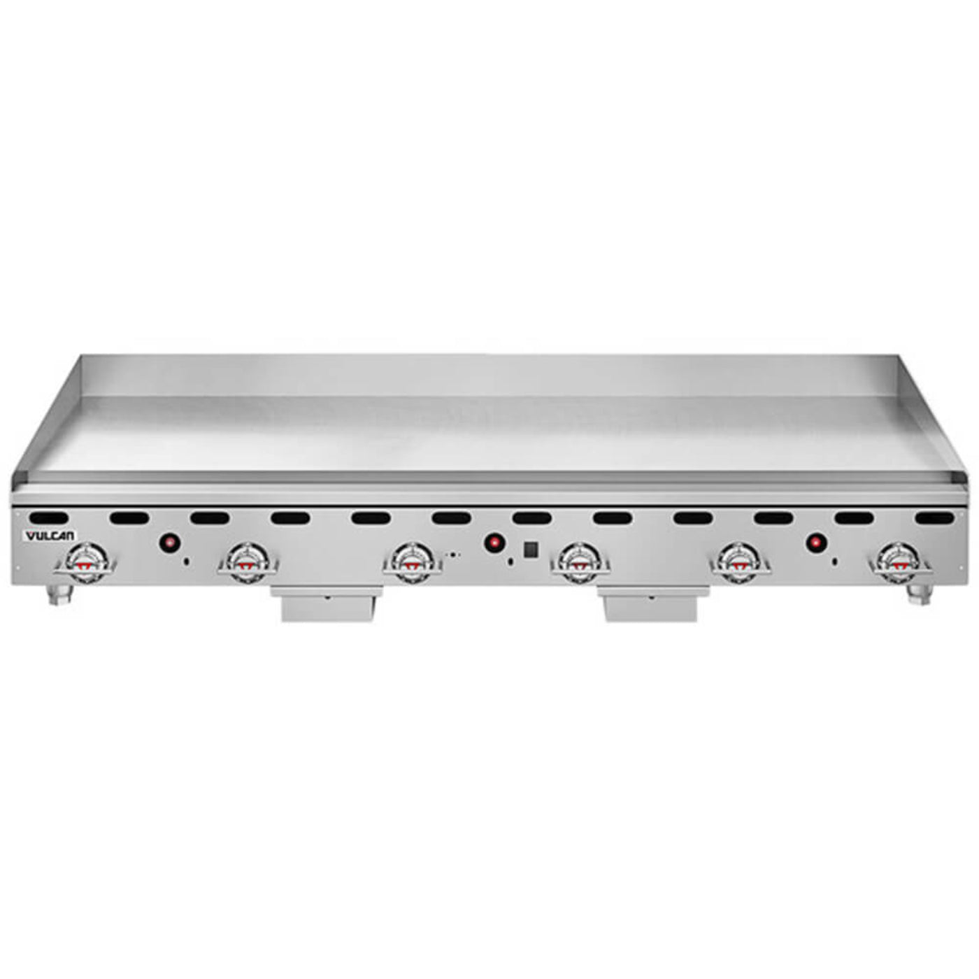 Vulcan MSA-72-101 72" Countertop Natural Gas Griddle with Snap-Action Thermostatic Controls - 162,000 BTU - MSA72-101
