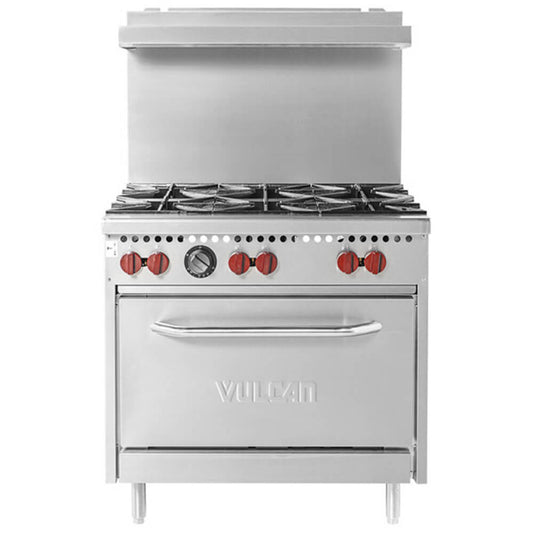 Vulcan SX36-6BN SX Series Natural Gas 6 Burner 36 Range with Standard Oven - 198 000 BTU - SX36-6BN