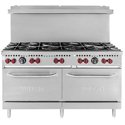 Vulcan SX60F-6B24GN SX Series Natural Gas 6 Burner 60" Range with 24" Manual Griddle with 2 Standard Ovens - 258,000 BTU - SX60F-6B24GN
