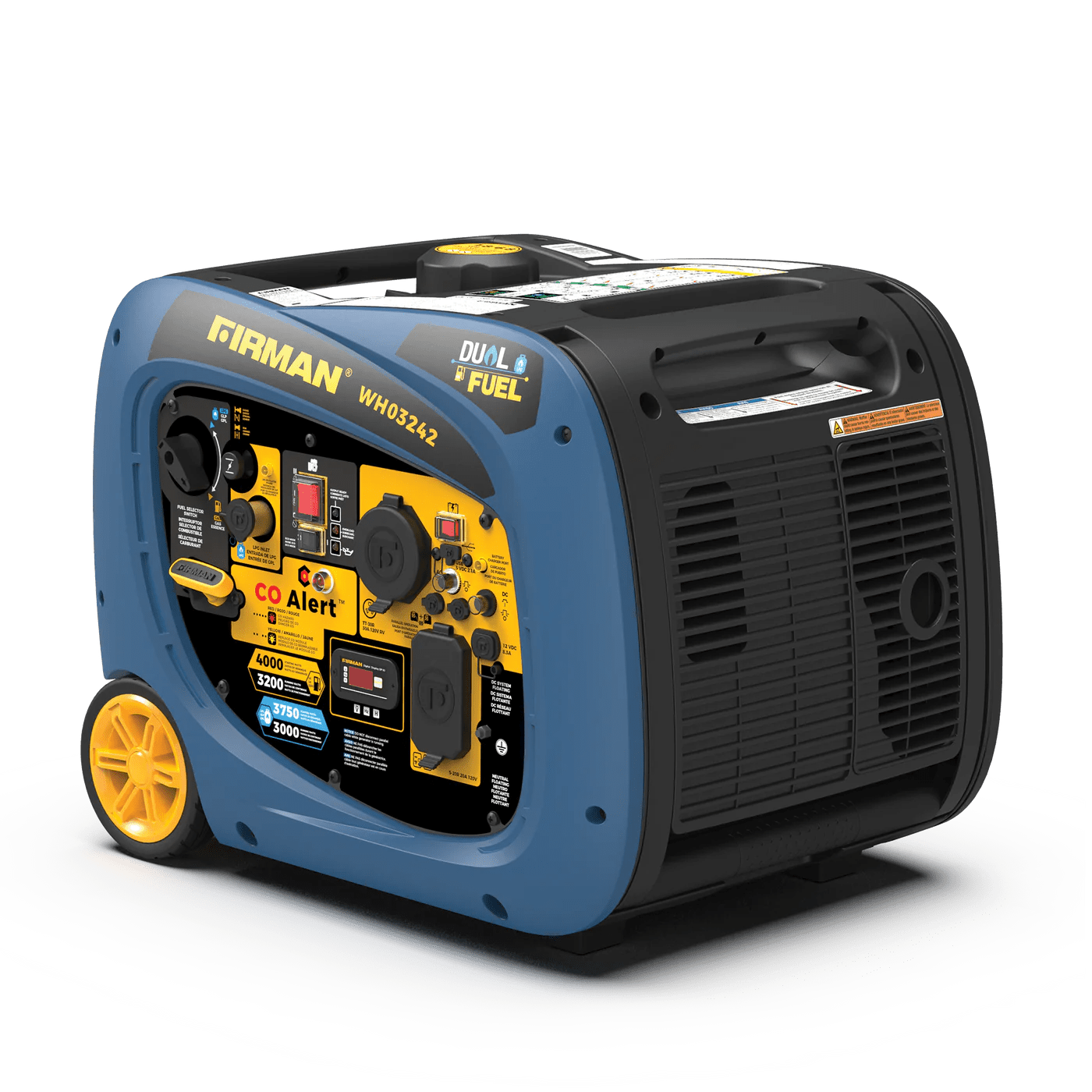 Firman WH03242 Dual Fuel Gas Propane Inverter Generator 3200W/4000W 30 Amp Low THD Parallel Ready with Electric Start Manufacturer RFB WH03242