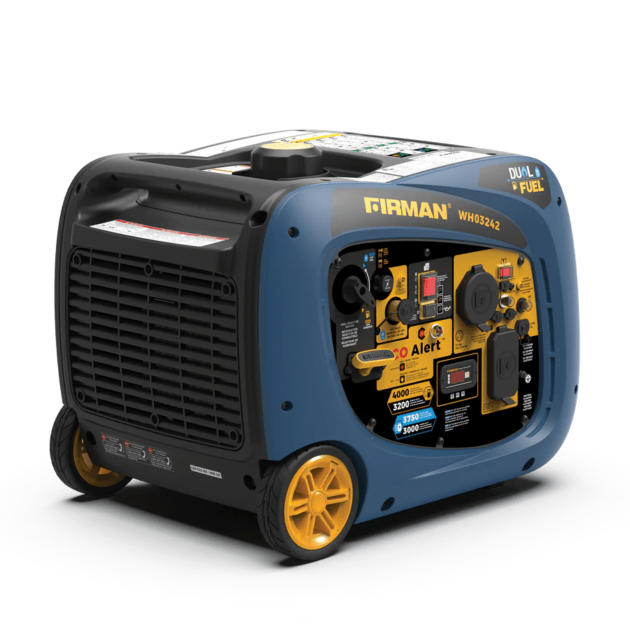Firman WH03242 Dual Fuel Gas Propane Inverter Generator 3200W/4000W 30 Amp Low THD Parallel Ready with Electric Start Manufacturer RFB WH03242