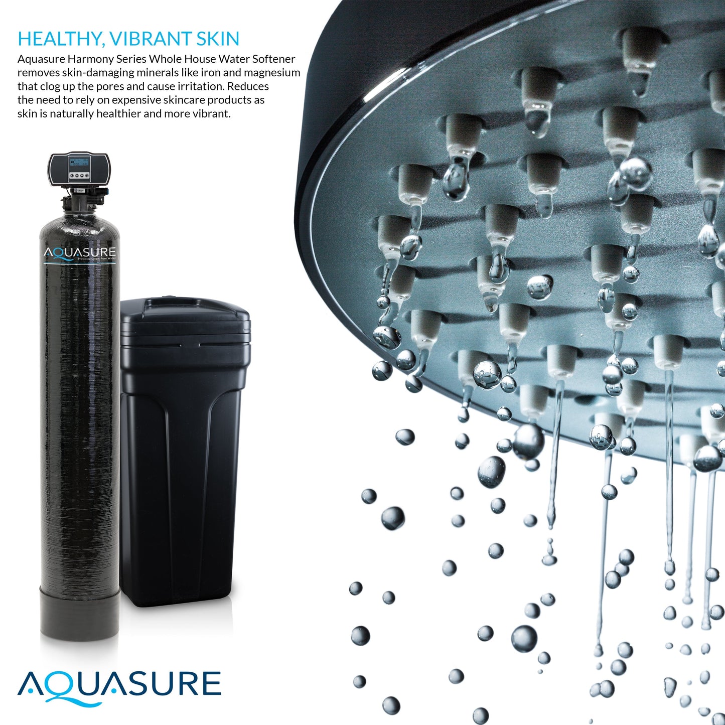 Aquasure Signature Series | 48,000 Grains Water Softener with 12 GPM Quantum De-Activator System and Triple Purpose Carbon Pre-Filter - AS-WSUV48D