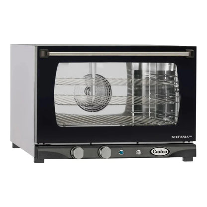 Cadco Stefania XAF-113 3-Shelf Half Size Heavy-Duty Manual Countertop Convection Oven - 120V - XAF-113