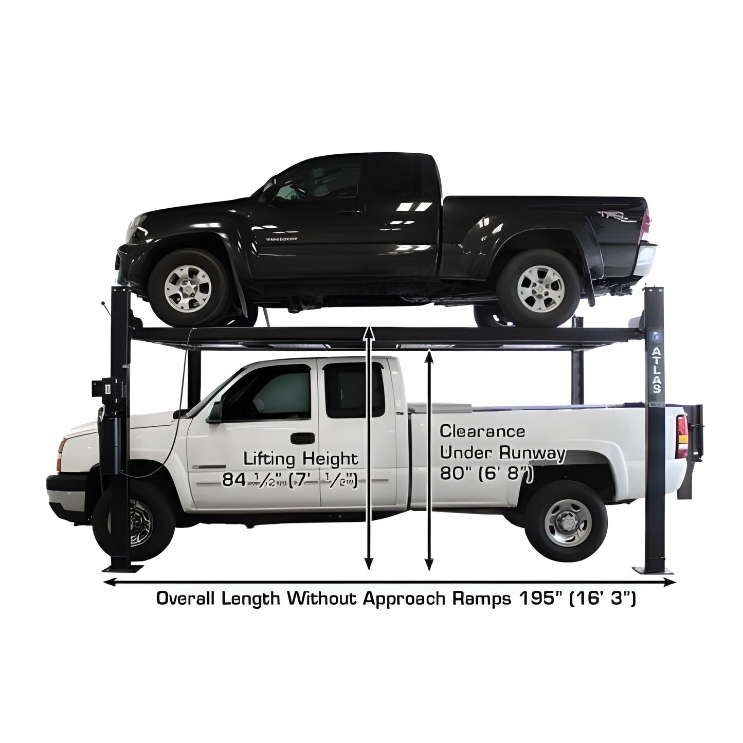 Atlas PRO8000EXT-L 4 Post Lift + RJ35 Sliding Jacks Combo - ATEXH-PRO8EXTL-COMBO-FPD