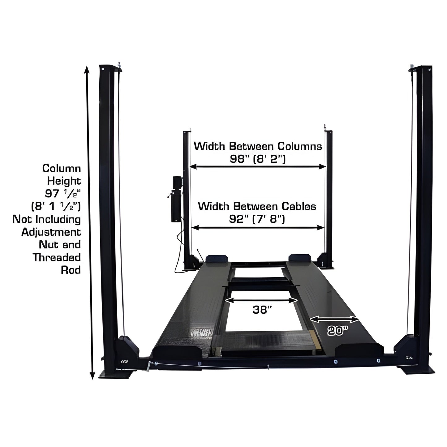 Atlas PRO8000EXT-L 4 Post Lift + RJ35 Sliding Jacks Combo - ATEXH-PRO8EXTL-COMBO-FPD