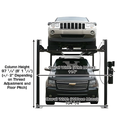 Atlas PRO8000EXT 4 Post Lift + RJ35 Sliding Jacks Combo - ATEXH-PRO8EXT-COMBO-FPD