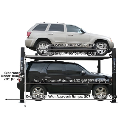 Atlas PRO8000EXT 4 Post Lift + RJ35 Sliding Jacks Combo - ATEXH-PRO8EXT-COMBO-FPD