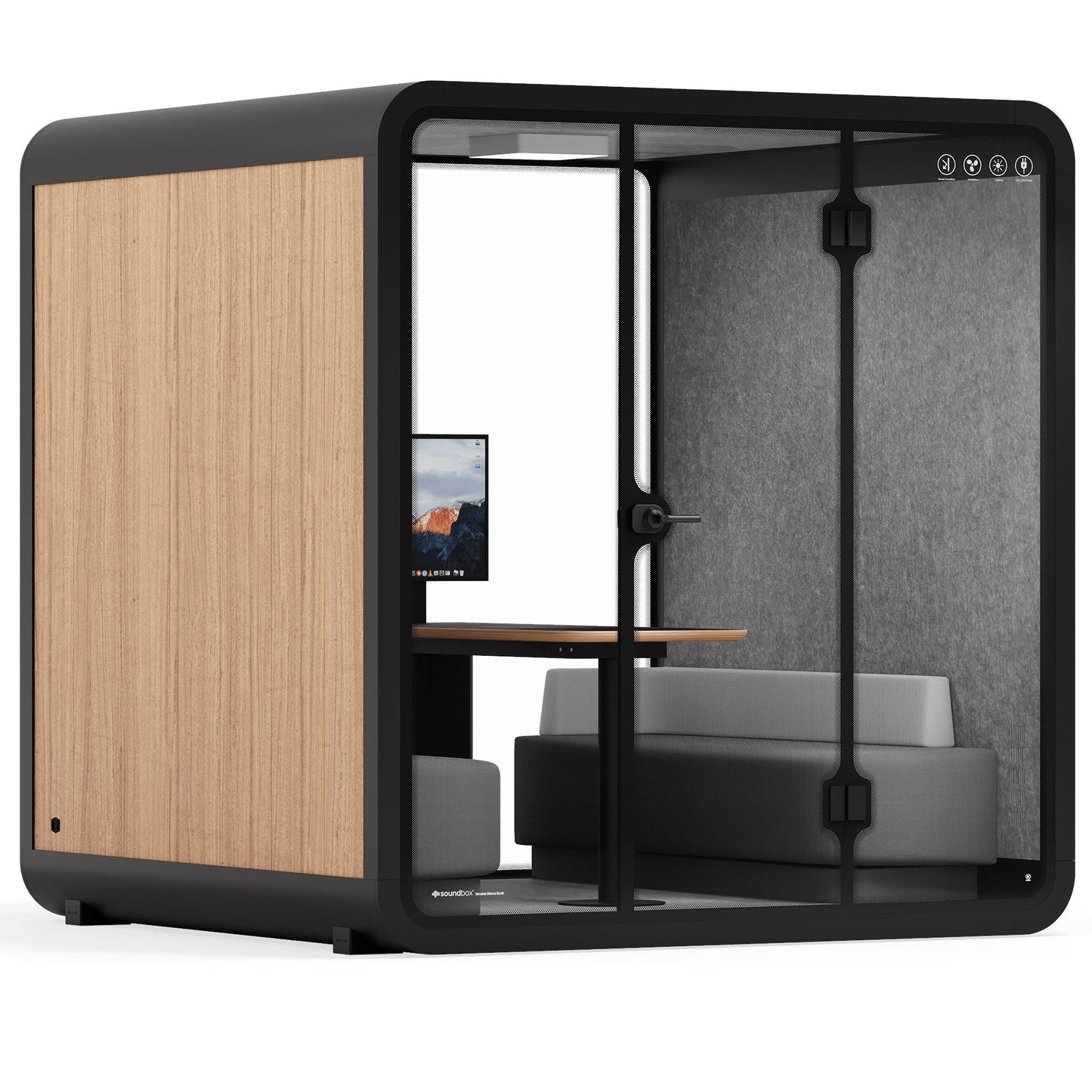 Sound box Meeting Booth Quell - 6 Person - XL-S115-DRK-GREY-ST-06-SY-05