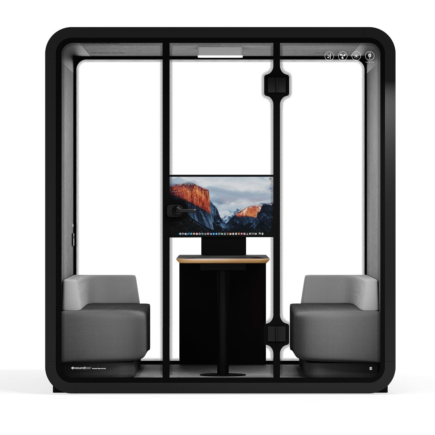 Sound box Meeting Booth Quell - 6 Person - XL-S115-DRK-GREY-ST-06-SY-05