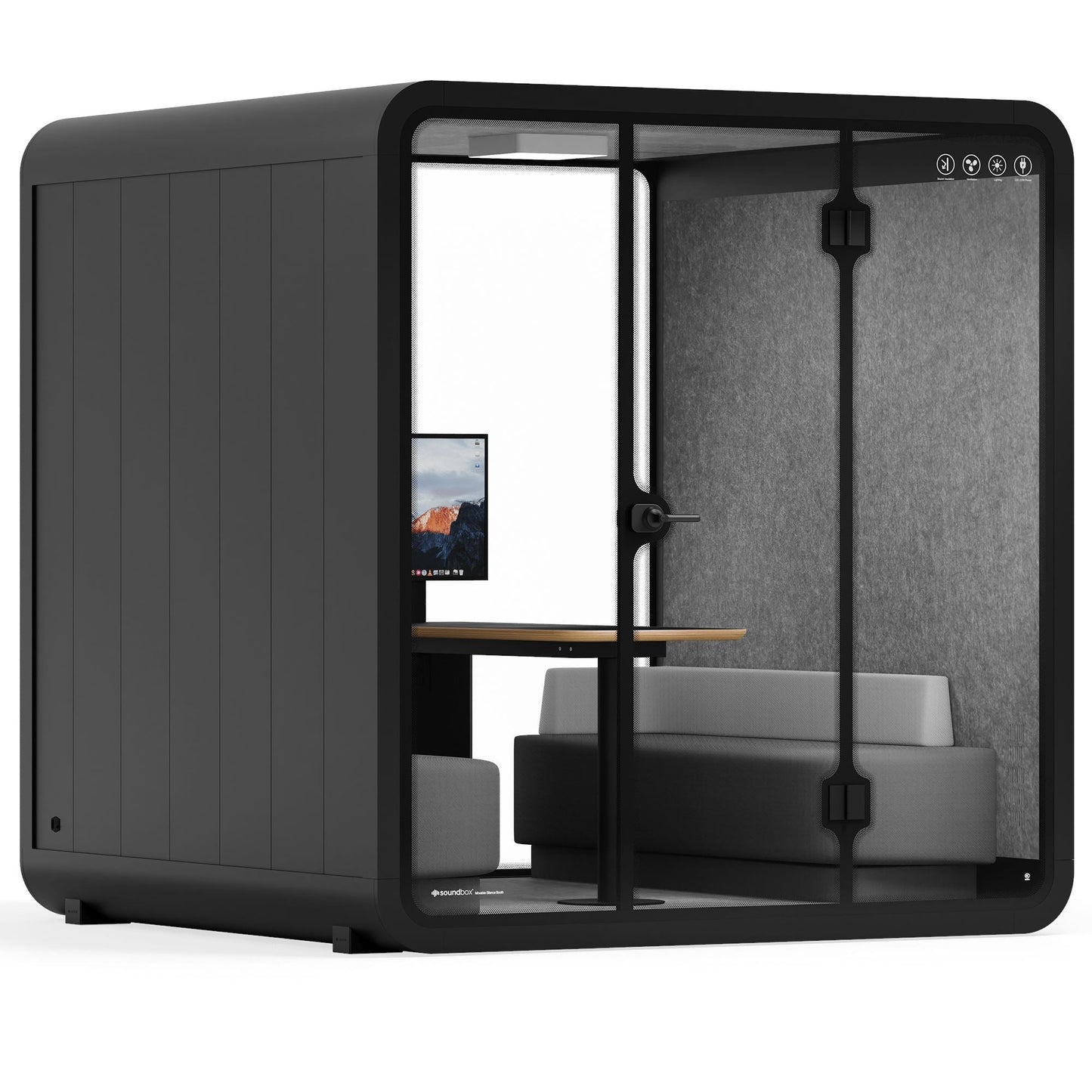 Sound box Meeting Booth Quell - 6 Person - XL-S115-DRK-GREY-ST-06-SY-05