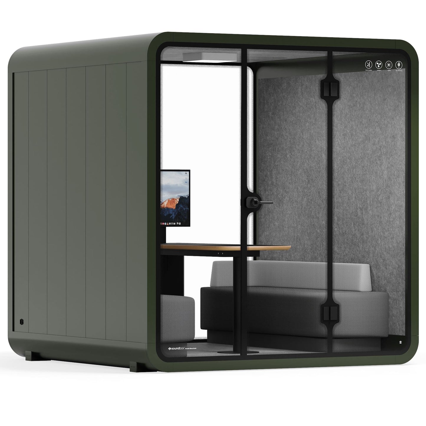 Sound box Meeting Booth Quell - 6 Person - XL-S115-DRK-GREY-ST-06-SY-05