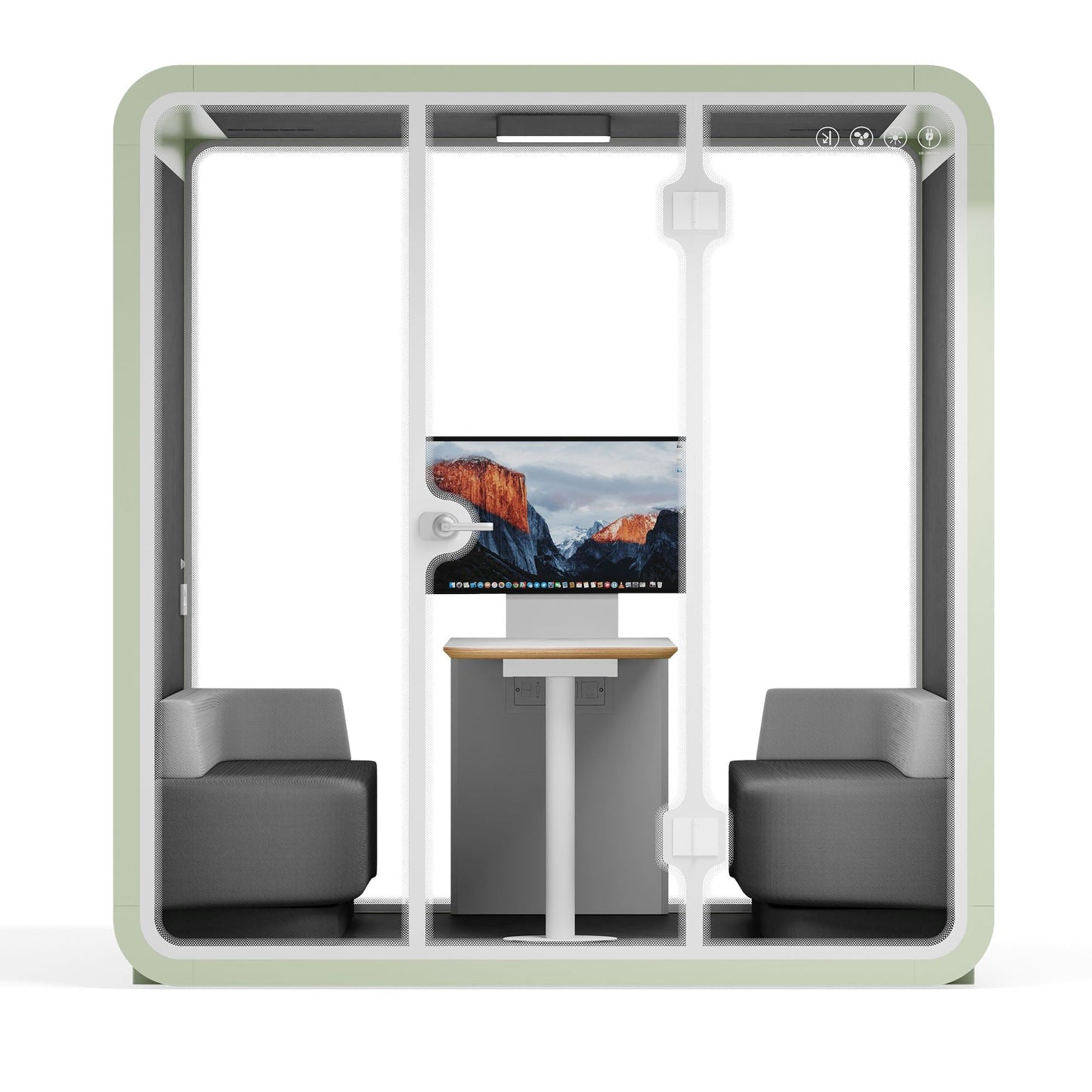 Sound box Meeting Booth Quell - 6 Person - XL-S115-DRK-GREY-ST-06-SY-05