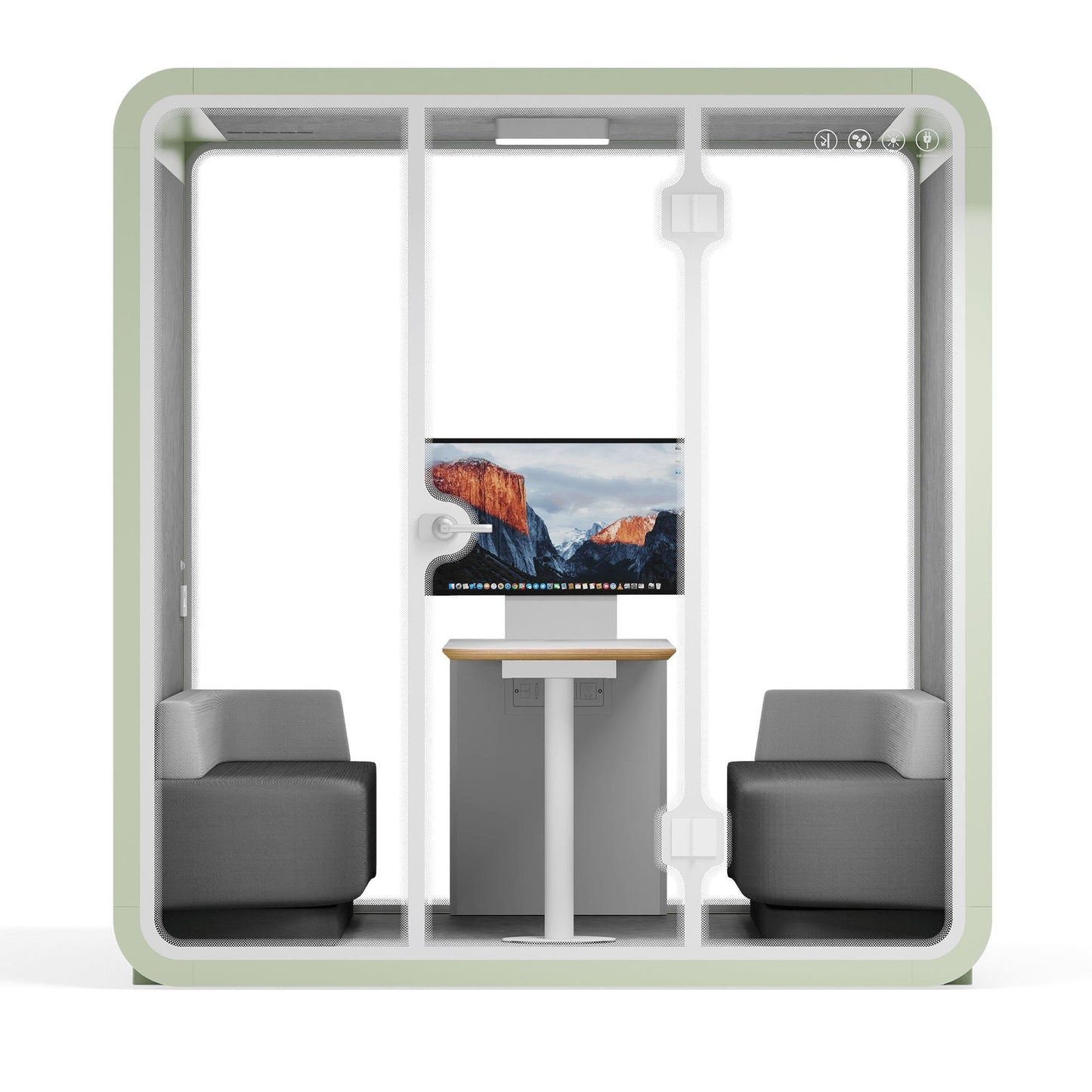 Sound box Meeting Booth Quell - 6 Person - XL-S115-DRK-GREY-ST-06-SY-05