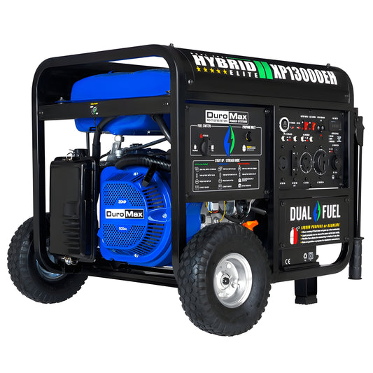 DuroMax 12,000 Watt Portable Dual Fuel Gas Propane CO Alert Generator - XP12000HX