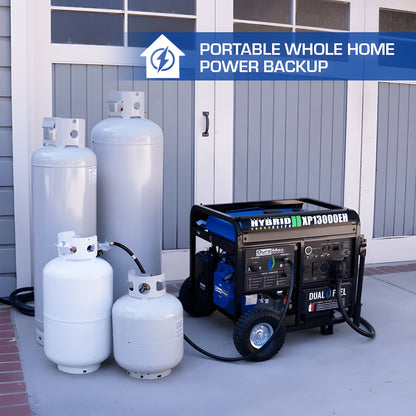 DuroMax 12,000 Watt Portable Dual Fuel Gas Propane CO Alert Generator - XP12000HX