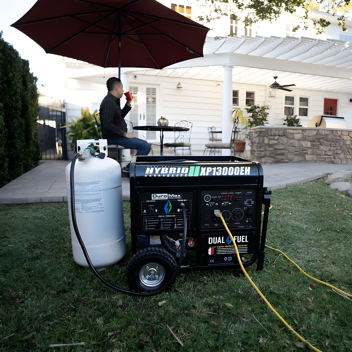 DuroMax 12,000 Watt Portable Dual Fuel Gas Propane CO Alert Generator - XP12000HX