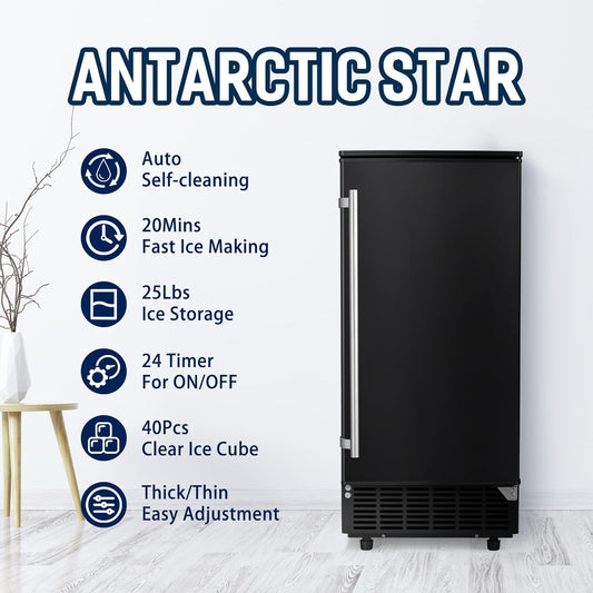 Antarctic Star Ice Maker Ice Scoop Handle Water Inlet Pipe Draining Pipe Quick Connector - Z5836F-black