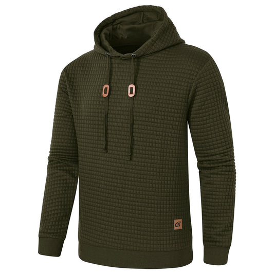 Armygreen Drawstring Mens Hooded Long Sleeve Sweatshirt