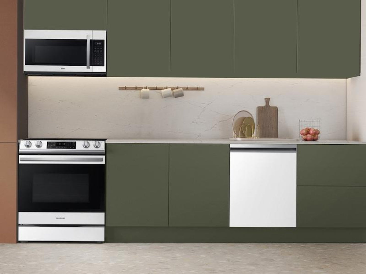SAMSUNG Bespoke AutoRelease Smart 46dBA Dishwasher with StormWash(TM) in White Glass - DW80CB545012-KT
