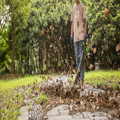 Greenworks 80V 16" Cordless Battery String Trimmer & 730 CFM Leaf Blower Combo Kit w/ 2.5 Ah Battery & Charger - 1324902