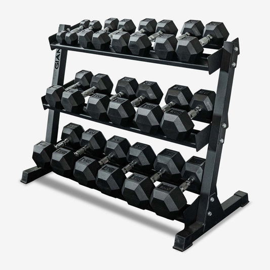 GIANT Rubber Hex Dumbbell Sets - Ergonomic - DB550