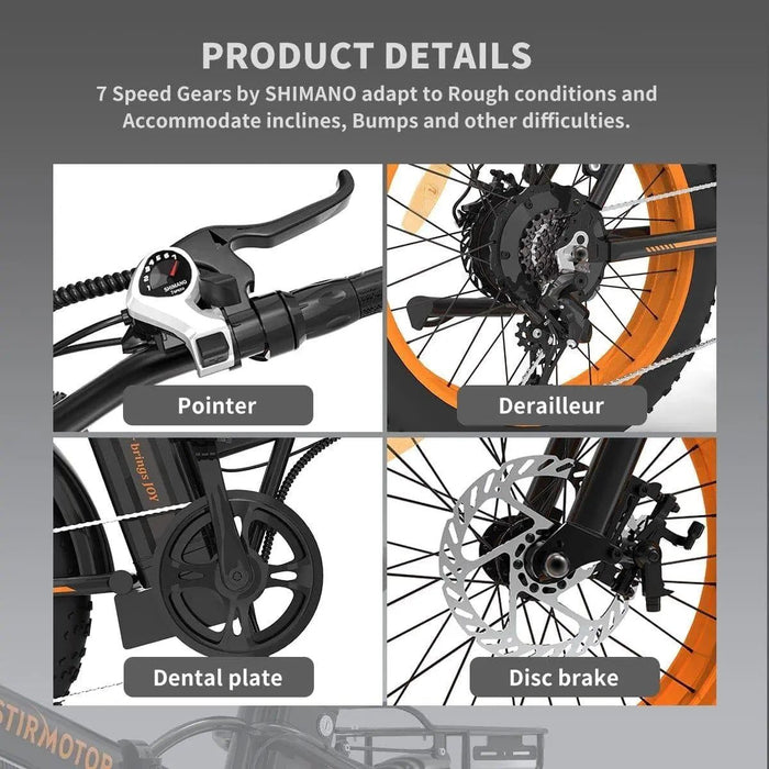 Aostirmotor A20 500W 36V Fat Tire Folding Electric Bike