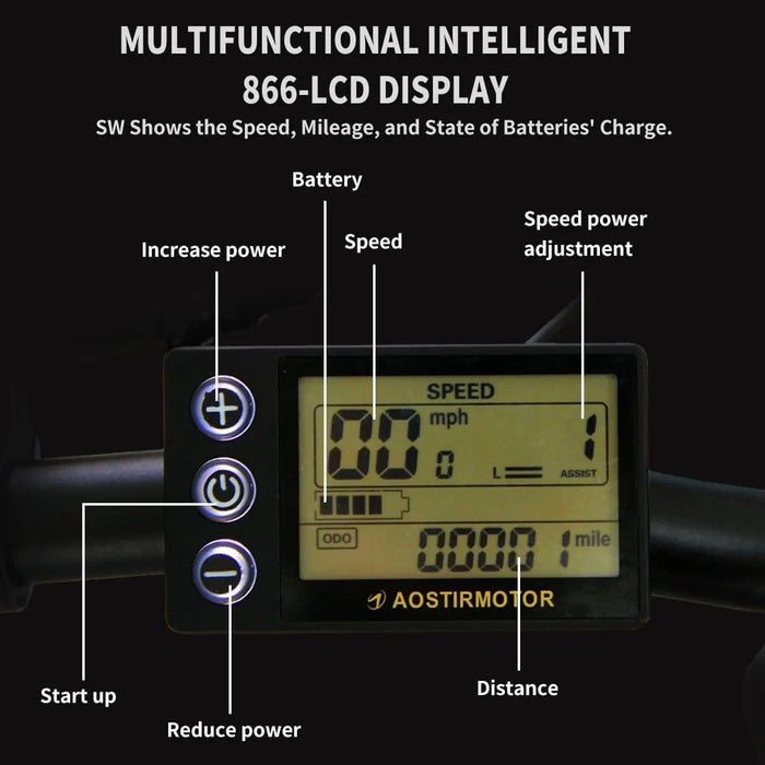 Aostirmotor A20 500W 36V Fat Tire Folding Electric Bike