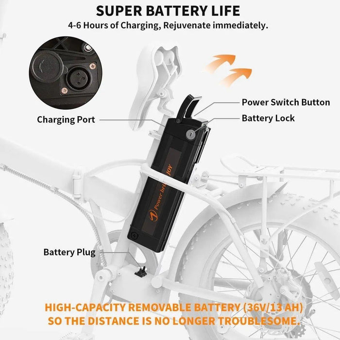 Aostirmotor A20 500W 36V Fat Tire Folding Electric Bike