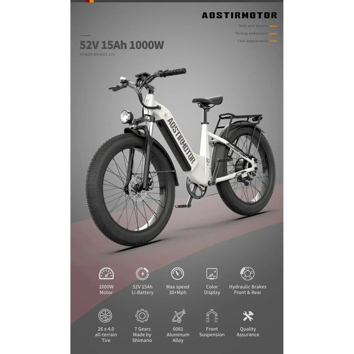 Aostirmotor Queen 1000W 52V All-Terrain Electric Bike