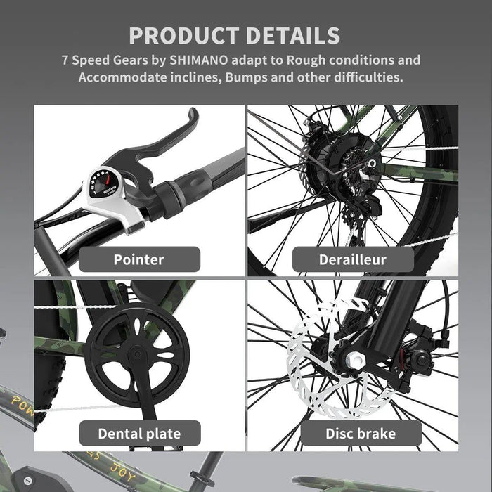 Aostirmotor S07 750W 48V Fat Tire Electric Mountain Bike