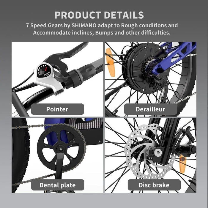 Aostirmotor S17-1500W 1500W 48V Full-Suspension Mountain Electric Bike